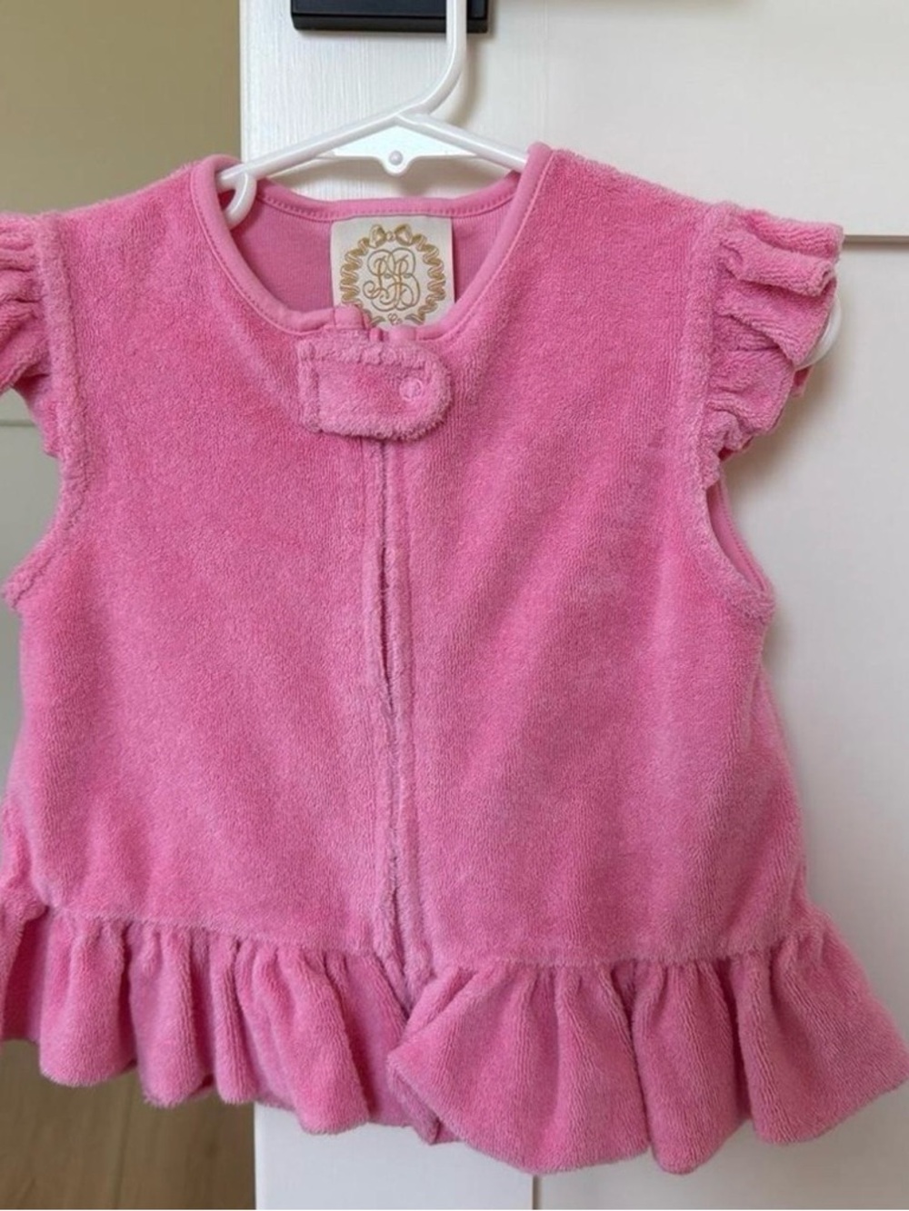 Beaufort Bonnet TBBC Pink Terry Ruffle Baby Swim Cover Vest